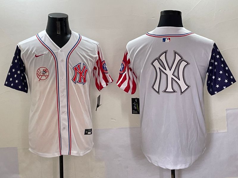 Men New York Yankees Blank White a generation of national flags Jointly Name 2025 Nike MLB Jersey style 33->new york yankees->MLB Jersey